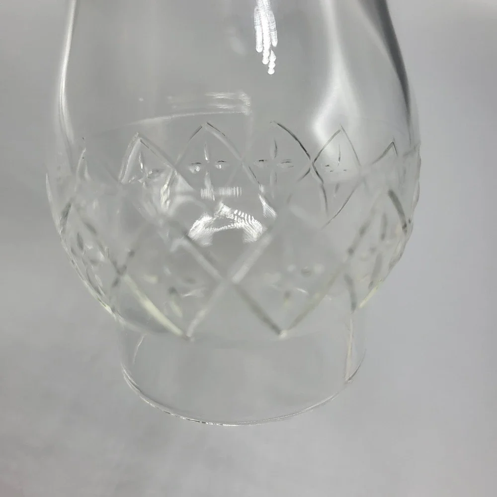 Federal Glass Hurricane Lamp Candle Holder Two Piece Pressed Clear Chimney Base